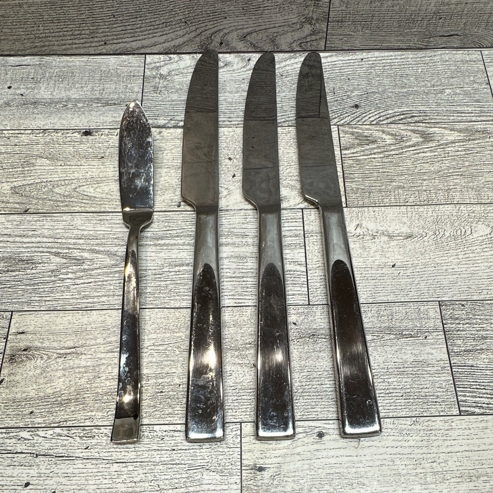 J.A. Henckels Intl Metro 18/10 Stainless Flatware 4PC Modern Shiny Silver Knives